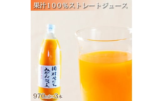 
果汁100%　田村そだちみかんジュース　970ml×3本
