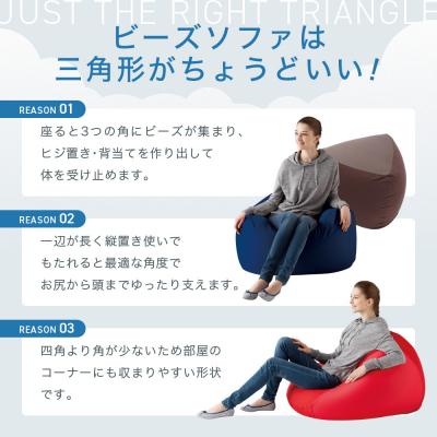 ふるさと納税 鳥取市 三角フィットソファ ベージュ |  | 01