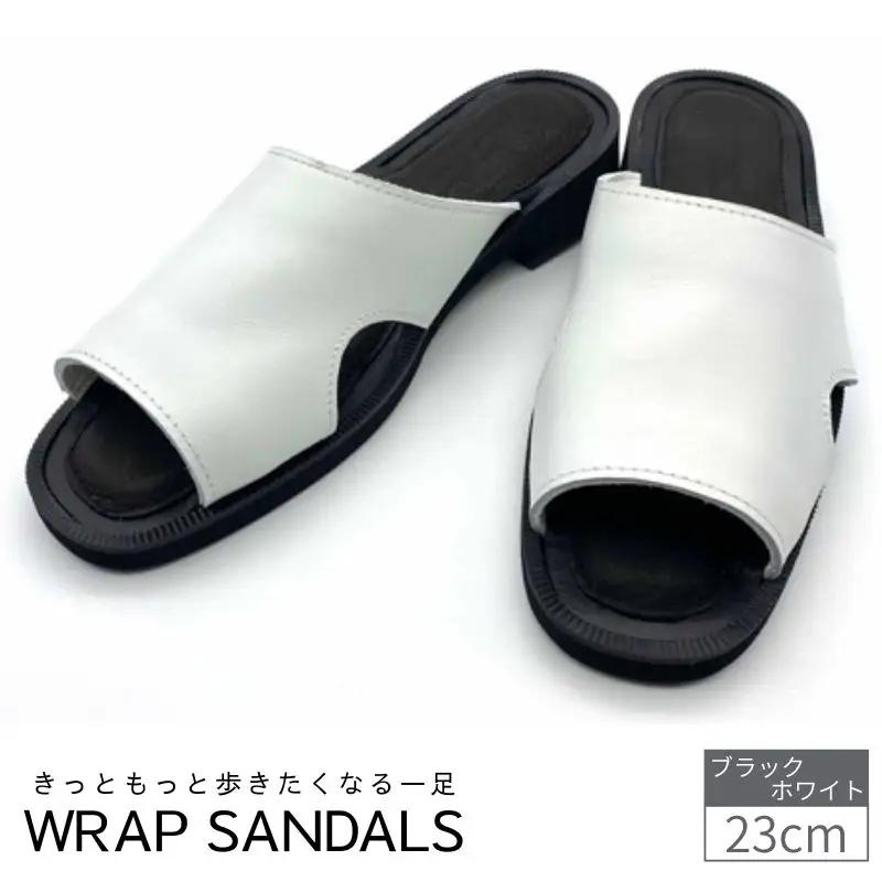 サンダル 軽い WRAP SANDALS ホワイト×ブラック×ブラック 23cm【mrsn0011】