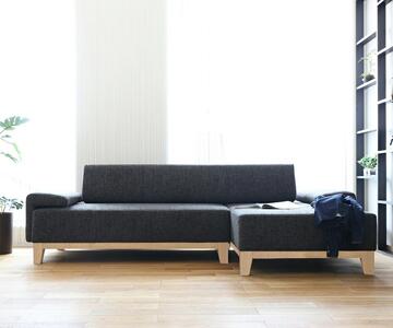 旭川家具 MUKU工房オリジナル reffine(ラフィーネ) ナラ カウチソファ 【 国産 無垢 インテリア 木製 ナチュラル ソファ ソファー 3人掛け カウチ コーナー リビング ダイニング 北