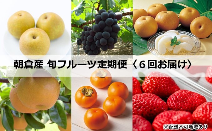 
定期便【先行予約・2023年お届け】フルーツ 朝倉産 旬の果物 6回お届け お楽しみ ※配送不可：離島
