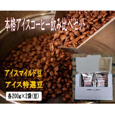 ふるさと納税 羽曳野市 『本格アイスコーヒー用珈琲豆飲み比べセット』200g×2袋(豆)&amp;古墳珈琲ドリップバッグ1袋
