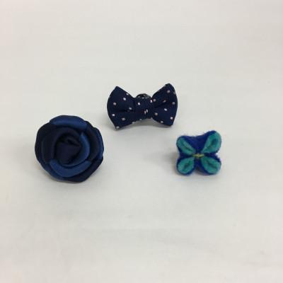 ふるさと納税 泉南市 ●ラペルピン3個(ブルー系)&ポケットチーフセット |  | 01