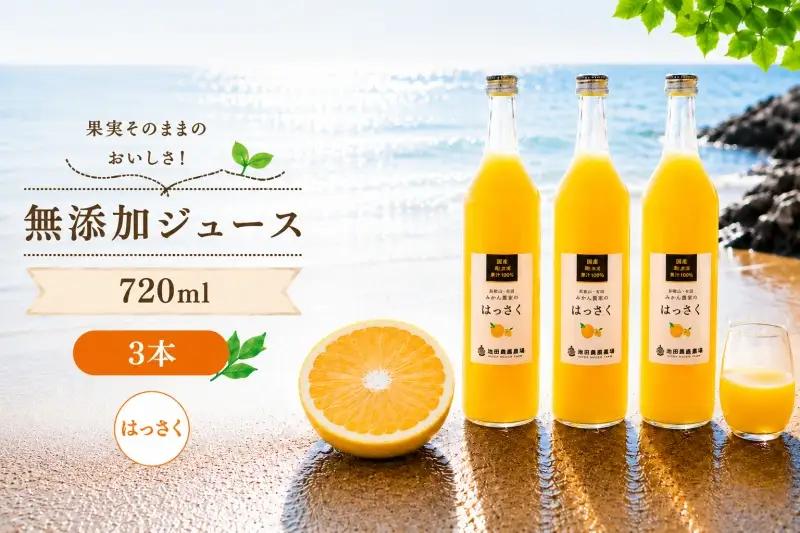はっさく 100% ジュース / 八朔 ストレート 果汁 無添加 柑橘 和歌山 11000円 720ml ※北海道・沖縄・離島への配送不可 //drink 【ikd100-has720-3A】
