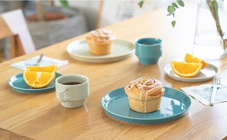 【波佐見焼 マルヒロ】HASAMI SEASON 01 マグ・プレートミニ ペアセット（4点）イエローベージュ×グリーン [EB45] 波佐見焼