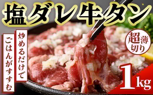 No.1248-B 牛タン(塩ダレ・500g×2袋) 牛肉 味付き牛タン 簡単調理 時短 炒めるだけ おつまみ 惣菜 訳あり【末永商店】