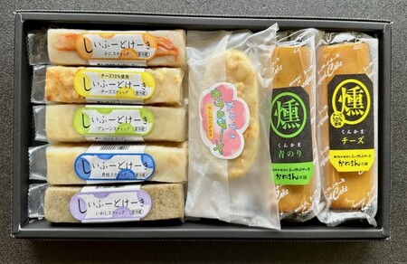 創作かまぼこ「シーフードケーキ」Ｅセット | 創作かまぼこ シーフードケーキ 8種セット 詰め合わせ かに 貝柱 いわし ポテトチーズ くんかま 青のり 蒲鉾 練り物 ギフト おつまみ 彩り豊か 食べ