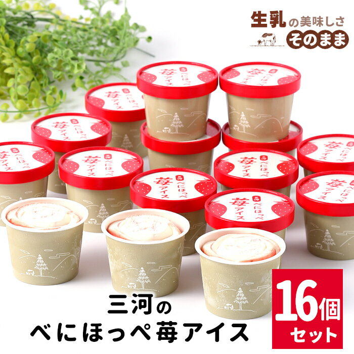 【ふるさと納税】★新商品・先行予約★マーブルアイスのべにほっぺ苺アイス 16個入り 80ml 生乳 牛乳 ミルク スイーツ アイスクリーム 信州 搾りたて アイス いちご イチゴ 紅ほっぺ ストロベリー いちごミルク 10000円