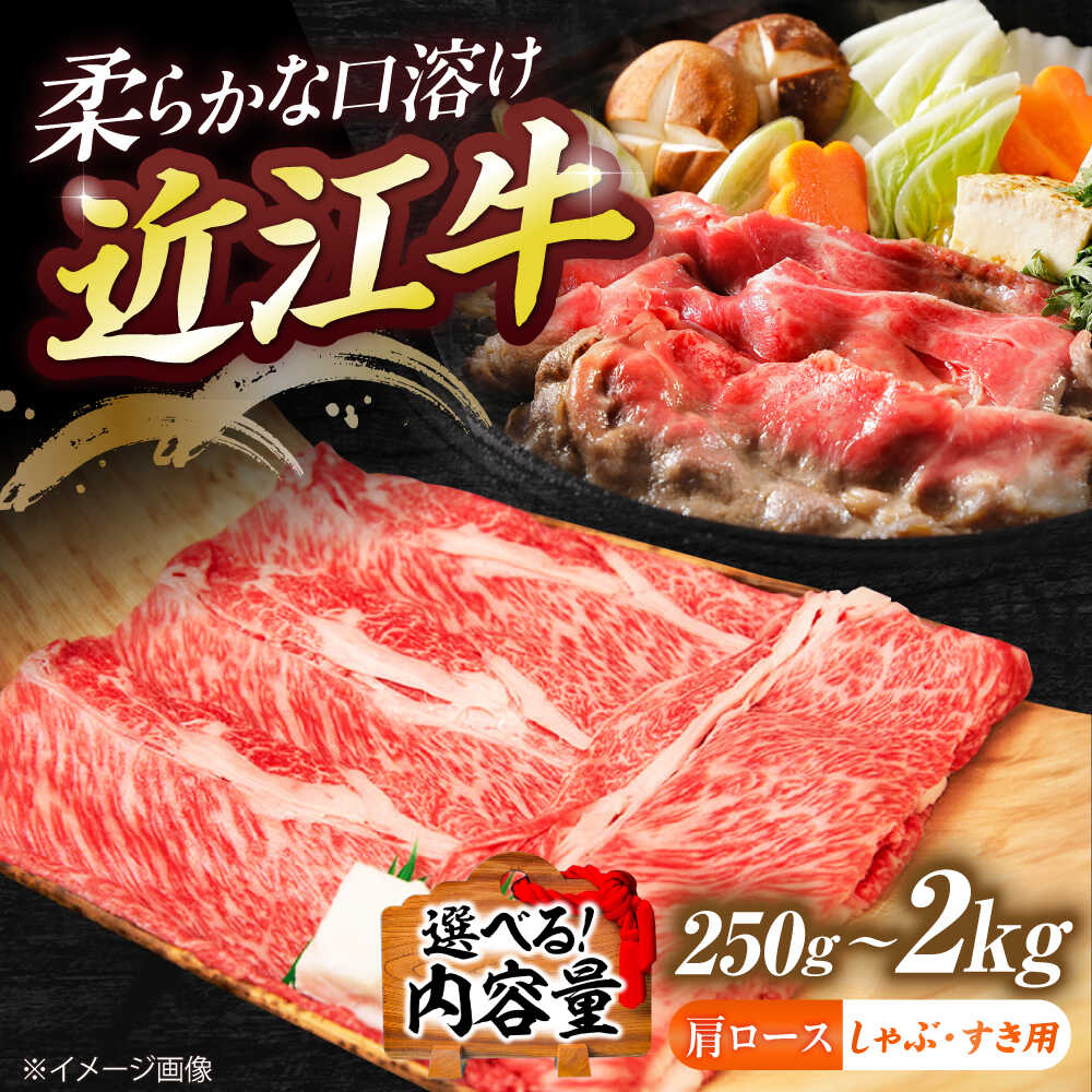 【ふるさと納税】【選べる容量】近江牛ロース・肩ロース（すきしゃぶ）250g~2kg / 近江牛 牛肉 すき焼き しゃぶしゃぶ 肉 赤身 霜降り 鍋 ロース 黒毛和牛 和牛 牛 国産牛 リブロース サーロイン すきやき肉 高級肉 冷凍 小分け 滋賀県 / 栗東市 / 有限会社 岡山[BIBE089]