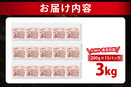 【発送時期が選べる・小分け・真空パック】 国産豚肉 ローススライス 200g×15p (3kg) ( 茨城県共通返礼品・茨城県産 ) ブランド豚 ローズポーク 茨城 国産 豚 豚肉 豚ロース ロース 