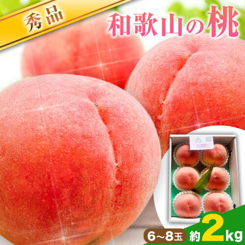 【ふるさと納税】先行予約 和歌山の桃 約2kg (6〜8玉入) 手平農園《2025年7月中旬-8月中旬頃出荷》 和歌山県産 紀の川市 桃 もも モモ 送料無料 旬の桃を厳選 なつっこ 果物 フルーツ お取り寄せ お取り寄せフルーツ