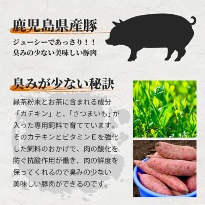 鹿児島県産豚 焼肉 厚めにカット 2種類 味の食べくらべセット バラ 肩ロース A3-208【配送不可地域：離島】