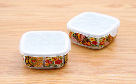 【波佐見焼】角パック 古伊万里絵変り 2柄セット 扇牡丹・木甲牡丹【団陶器】[PB220]