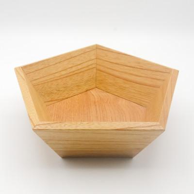 ふるさと納税 鮫川村 菓子器(五角形)　鮫川村産ケヤキ
