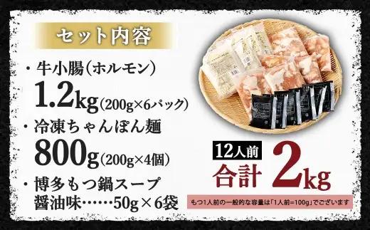 【2027年1月発送】国産 牛もつ鍋 12人前 ちゃんぽん 濃縮スープ付（醤油味）