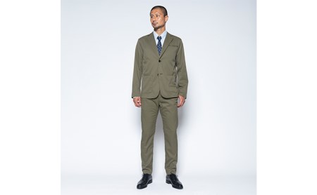 【ふるなび限定】メンズ テーラードライトジャケット「ワークウェアスーツ」スーツに見える作業着　丸洗い可 ストレッチ 速乾 部屋干し可 撥水 シワになりにくい　オリーブ FN-Limited-SP ファ