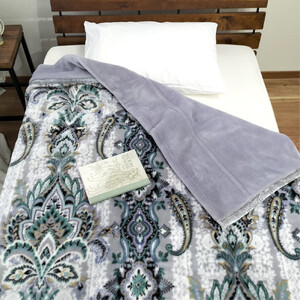 【シングルサイズ】暖かふんわりアクリルマイヤー2枚合わせ毛布(140×200cm)×グレー1枚  M-5701-GY