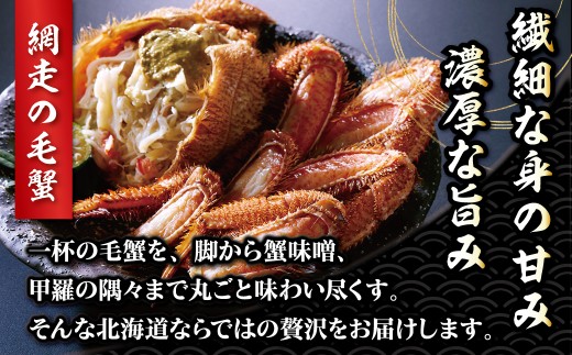 【網走産】オホーツクの恵み 毛蟹 約1kg（450?550g × 2杯）｜ボイル済み 冷凍 毛ガニ 北海道【ふるさと納税 人気 おすすめ ランキング 毛蟹 毛ガニ 毛がに かに カニ 蟹 ボイル ボイ