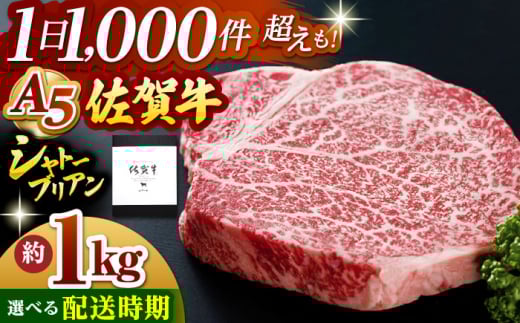 【2025年11月発送】佐賀牛 シャトーブリアン 1.0kg ( 200g×5枚 ) 【山下牛舎】 [HAD032]