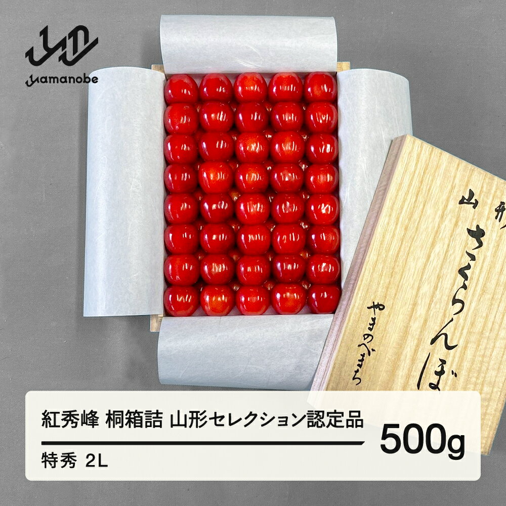 【ふるさと納税】《先行予約》2026年産 山形県産 さくらんぼ 紅秀峰 桐箱詰 500g 特秀 2L 山形セレクション認定品 サクランボ フルーツ 送料無料 F21A-338