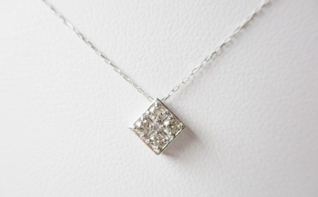 スクエアダイヤモンドペンダント 【K18ホワイトゴールド】 MJ099 ジュエリー ネックレス 宝石 アクセサリー ペンダント  ホワイトデー お返し