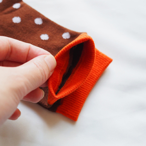 ショートソックス子供用2足（切り返し鹿ドット） 7-271