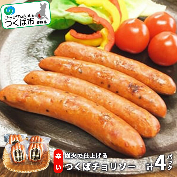 【ふるさと納税】炭火で仕上げる 辛い つくばチョリソー(100g×4パック) | 茨城県 つくば市 豚肉 豚 ぶた肉 ソーセージ チョリソー ピリ辛 炭火 パック 1120079