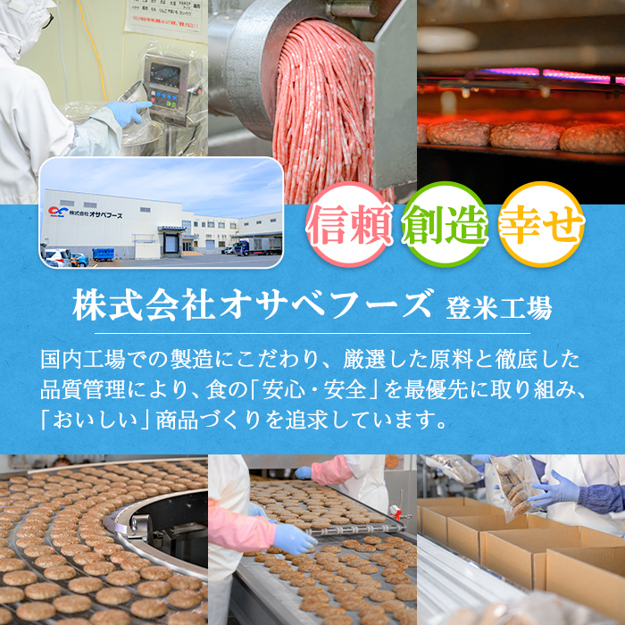業務用 ハンバーグ 国内製造 合計1.2kg (120g×10個) レンジ調理 温めるだけ 冷凍 肉 お肉 お弁当 惣菜 おかず 【株式会社オサベフーズ】tm381