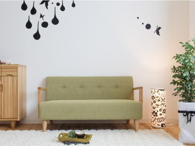 【幅126.5 高66 奥行63】ポッキーソファー肘掛け付き二人掛けSTY仕様(座面長120センチ)