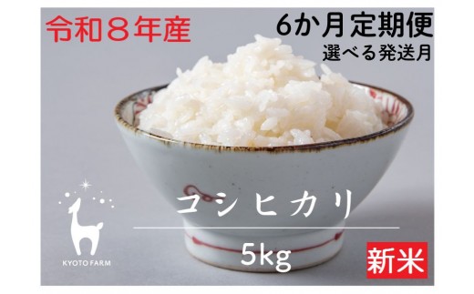 
                  【新米先行受付】〈6か月定期便〉【京都ファーム】令和8年産 京都ファームのコシヒカリ 5kg ［ 京都 選べる発送月 京北産 こしひかり 人気 おすすめ 米 コメ おこめ お取り寄せ 通販 送料無料 ふるさと納税 ］
                