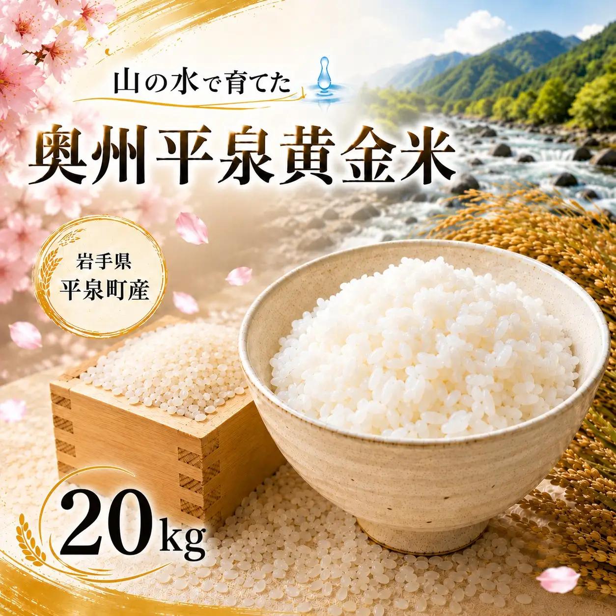 【令和7年産 】ひとめぼれ 白米 20kg 奥州平泉黄金米【aoki004C】