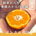 【ふるさと納税】創業百八年 愛媛みかんの老舗【ポンカン10kg】家庭用【新口農園】【E70-25】【1470663】