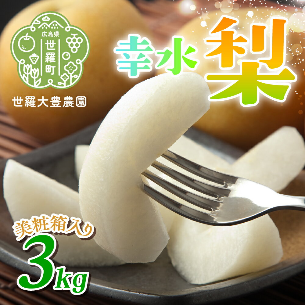 【ふるさと納税】幸水梨 3kg（美粧箱入）【先行予約・数量限定】世羅 大豊農園 幸水 梨 せら なし フルーツ 果物 くだもの 産地直送 新鮮 贈答 進物【2025年8月下旬以降順次発送】A019-02