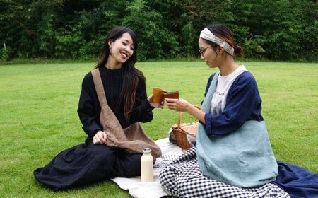 【ダークモカ】リネン帆布のショルダーバッグ【Jonico.handwork】[AKGD001-10]