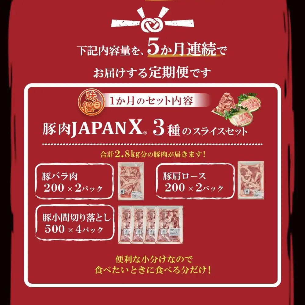 【5ヶ月連続】JAPAN X3種スライスセット2.8kg(バラ肩ロース小間)　【04301-0098】