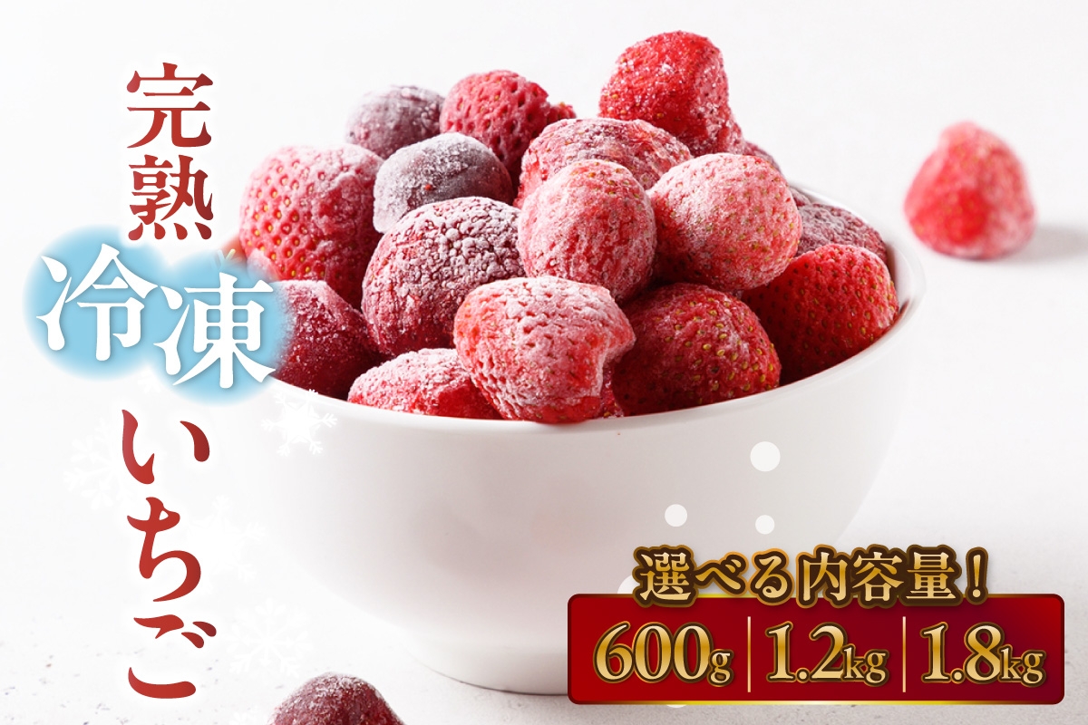 
                  【先行予約】完熟冷凍いちご 600g【選べる袋数　1袋 / 2袋 / 3袋】 いちご 苺 ストロベリー 冷凍 フローズン 美味しい 甘い 大粒 大きい 果物 フルーツ 数量限定 farmいちごろ 愛知県 常滑市
                