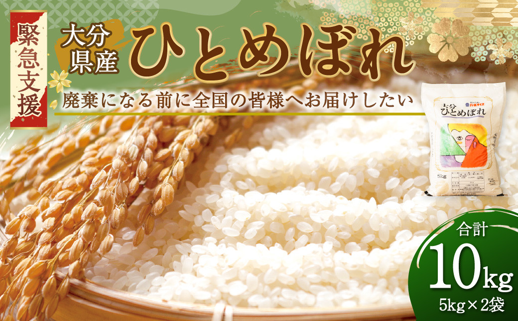 
022-747【チャレンジ応援品】【緊急支援】【2022年11月上旬発送開始】 大分県産 ひとめぼれ 10kg 米 精米 令和3年産
