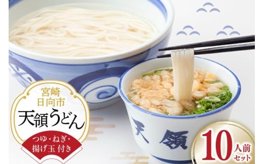 うどん 生麺 天領うどん つゆ ねぎ 揚げ玉 付き 10人前 セット [天領うどん本店 宮崎県 日向市 452061556] ウドン 釜揚げ 釜揚げうどん