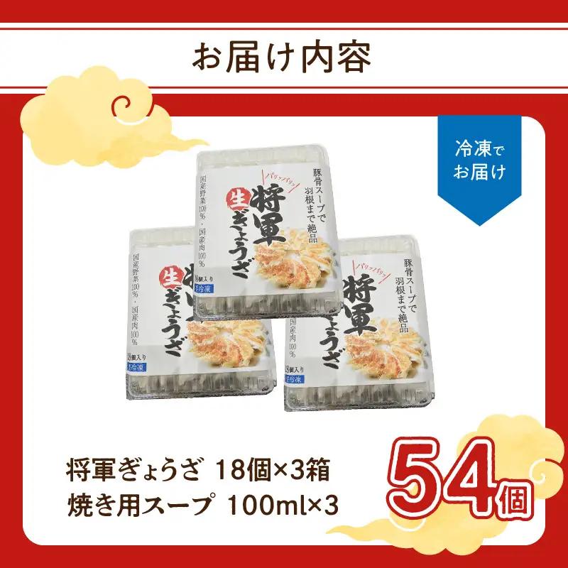 豚骨スープで焼く 餃子専門店の餃子 将軍餃子54個 A02032