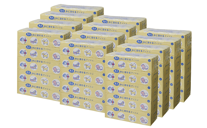 【CF】とけまるくん BOXティッシュ 300枚 5個入り 12パック【納期:1～2ヵ月】 まとめ買い ティッシュ リサイクル 長持 防災 常備品 日用雑貨 消耗品 生活必需品 備蓄 ペーパー 紙 北海道 倶知安町 日用品 