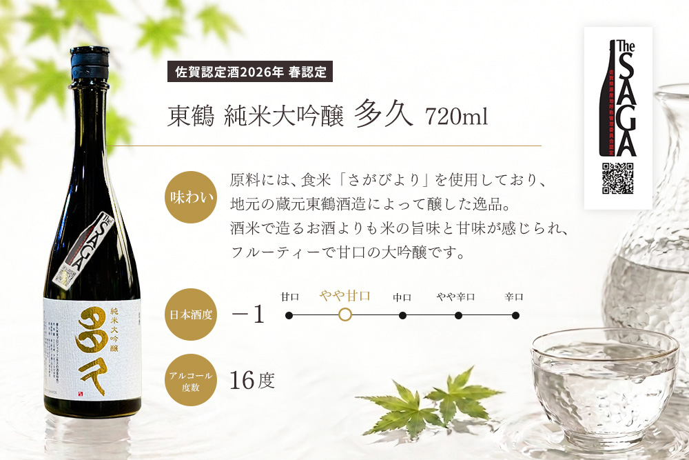 日本酒飲み比べ SAGA認定酒 2本セット「褒紋東長 純米大吟醸」と「東鶴 純米大吟醸 多久」 720ml【佐賀ん酒 日本酒 飲み比べ 純米大吟醸 地酒 佐賀県産 瀬頭酒造 東鶴酒造】K085046