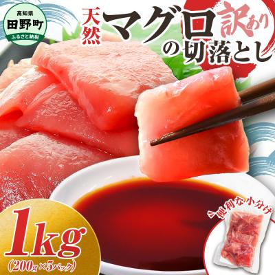 ふるさと納税 田野町 【四国一小さなまち】天然マグロ切り落とし　1kg(冷凍)
