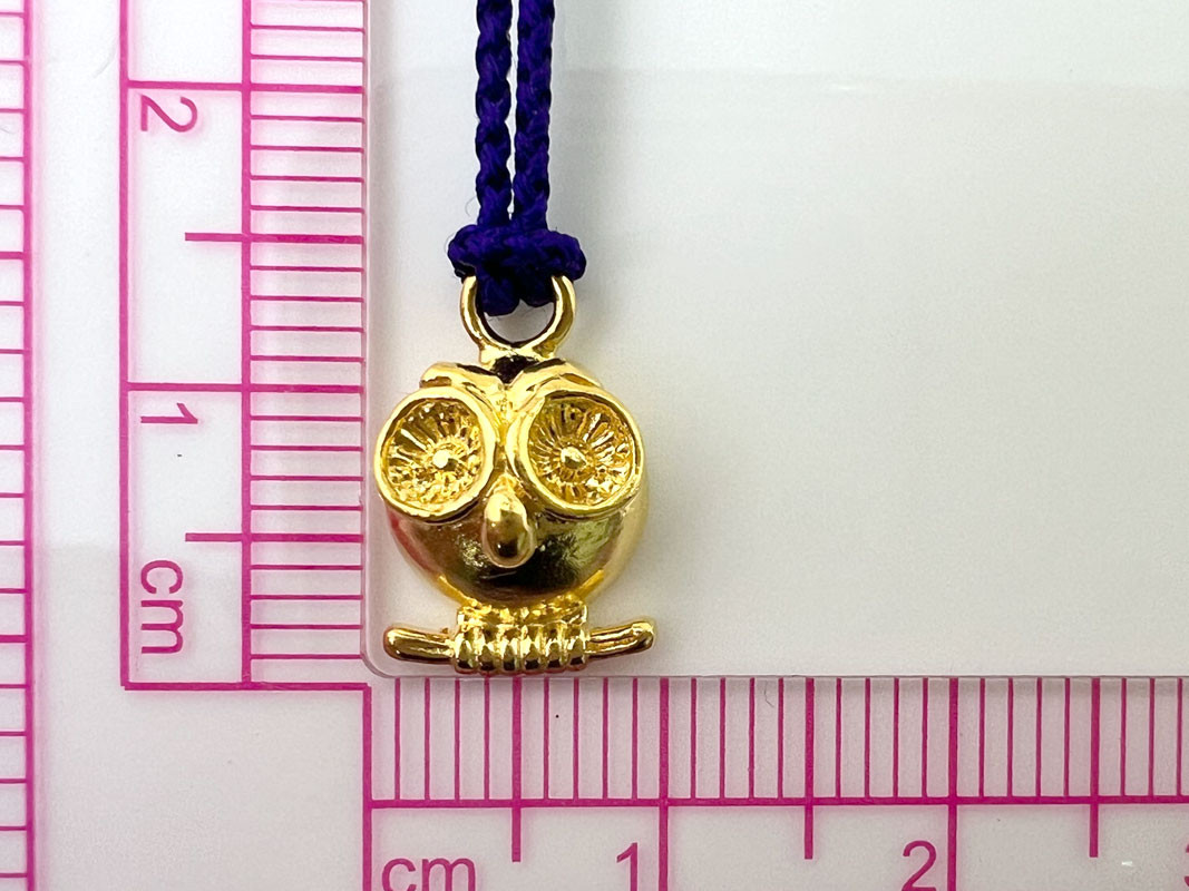 純金(Ｋ２４)製 ミニ福老(フクロウ)根付 ALPBK140