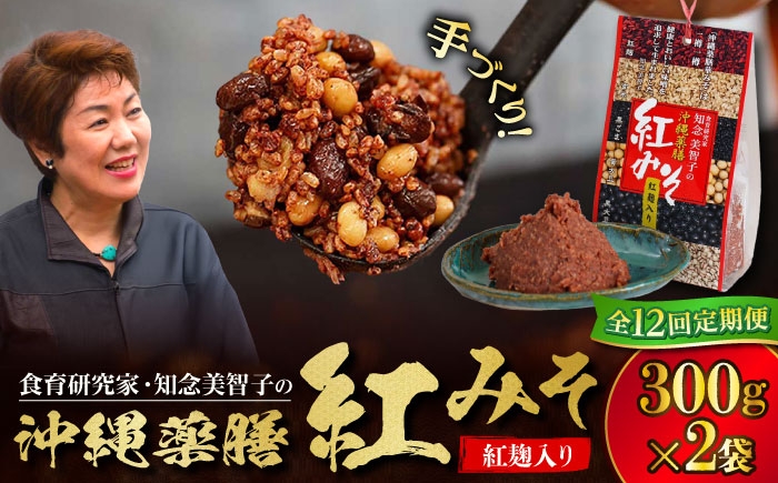 
                  【全12回定期便】沖縄薬膳紅みそ 計600g (300g×2個) 味噌 みそ 国産 沖縄市 / 有限会社ハイビスカスクッキングスクール [BCBU016]
                