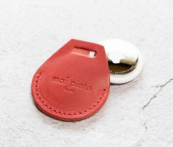 エアタグ用 ケース カバー（フルカバーモデル） レザー 本革 apple airtag 【レッド】
