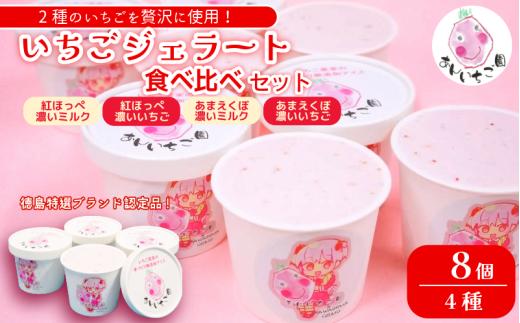 いちご ジェラート 食べ比べセット 8個 4種 いちご 苺 フルーツ 紅ほっぺ あまえくぼ 果物 旬 ジェラート アイス 夏 ギフト 夏ギフト プチギフト 国産 食べ比べ セット 冷たい 贈り物 冷凍 おやつ