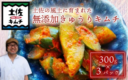 【土佐キムチ きゅうり】 きゅうりキムチ 300g×3パック 無添加 自然派  ポリポリ キムチ 漬物 発酵 きゅうり キムチ 手作り てづくり 韓国 高知県 南国市