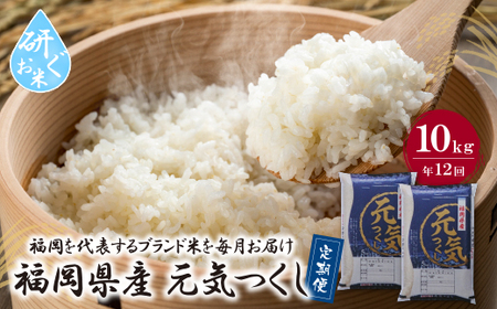U17-87-01 研ぐお米福岡県産・元気つくし10kg定期便(毎月・年12回) 【FJS】 【fukuchi00】
