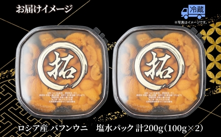 うに ロシア産 バフンウニ 塩水パック 100g×2 ウニ