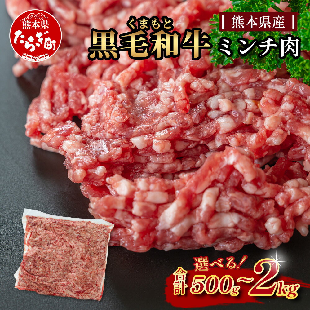 【ふるさと納税】くまもと 黒毛和牛 ミンチ 500g / 1kg(500g×2) / 1.5kg(500g×3) / 2kg(500g×4) 内容量選べる ふるさと納税 5000円 本場 熊本県 黒毛 和牛 国産 牛肉 ミンチ肉 挽肉 ひき肉挽き肉 ブランド 牛 肉 上質 ハンバーグ コロッケ 餃子 送料無料